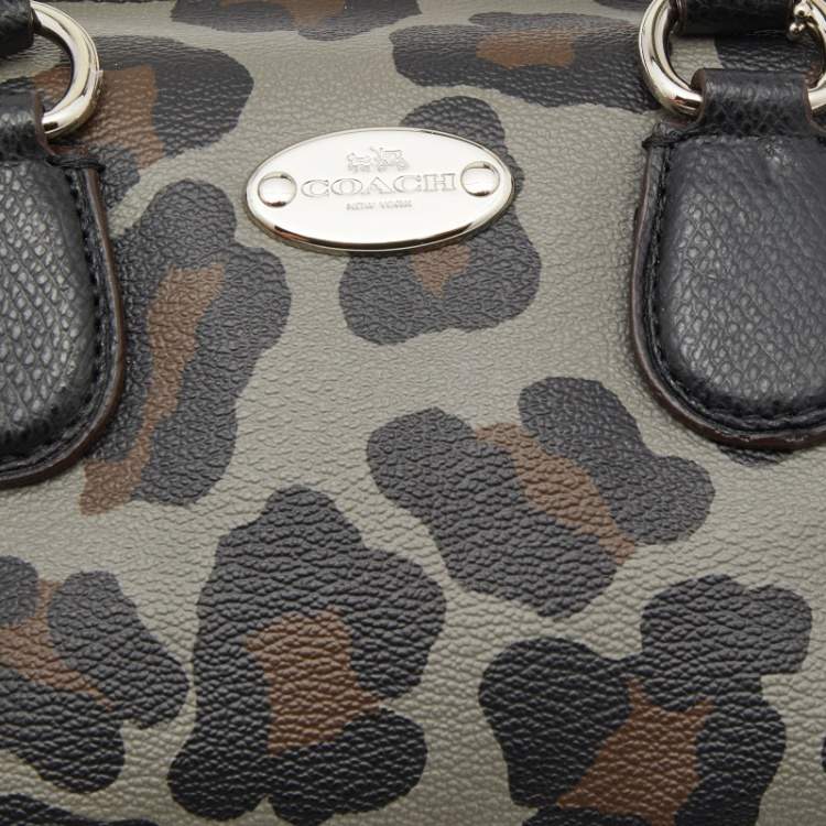 Pre Owned Coach Multicolor Leopard Print Coated Canvas and Leather Baby Bennett Bag
