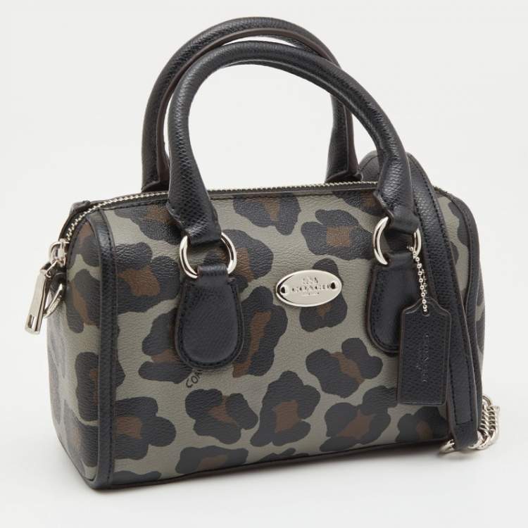 Pre Owned Coach Multicolor Leopard Print Coated Canvas and Leather Baby Bennett Bag
