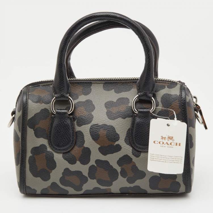 Pre Owned Coach Multicolor Leopard Print Coated Canvas and Leather Baby Bennett Bag