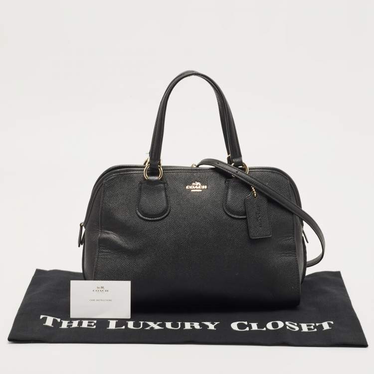 Pre Owned Coach Black Pebbled Leather Nolita Satchel