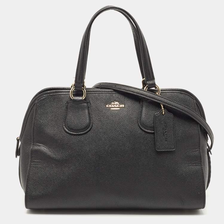 Pre Owned Coach Black Pebbled Leather Nolita Satchel