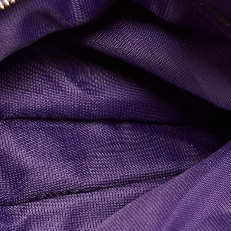 Pre Owned Coach Purple Leather Edie Shoulder Bag