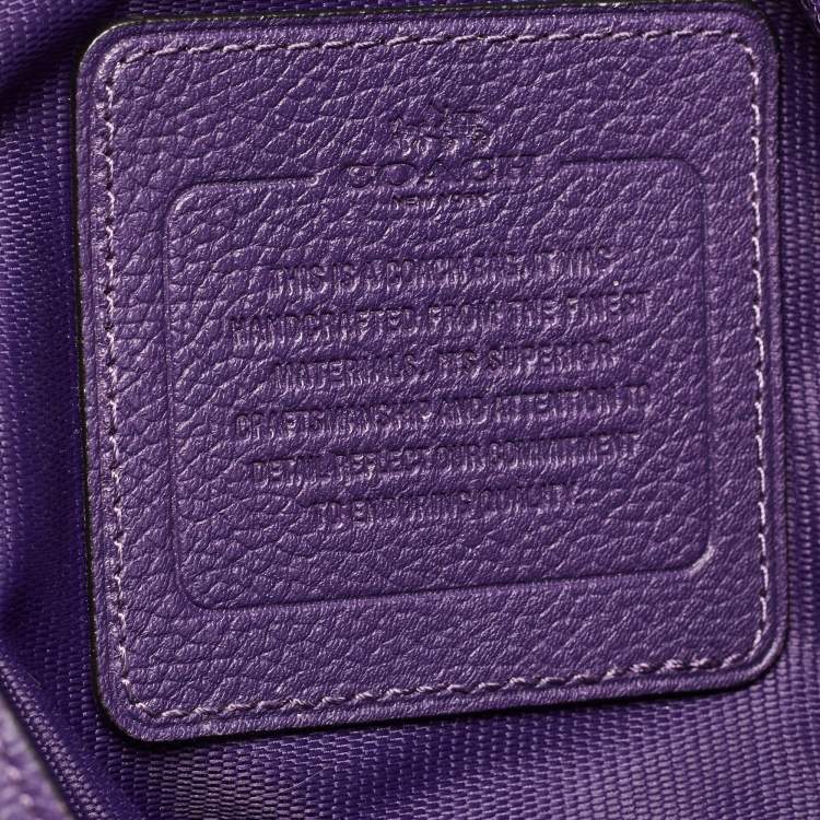 Pre Owned Coach Purple Leather Edie Shoulder Bag