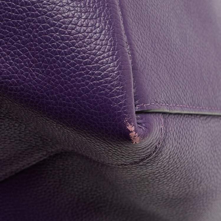 Pre Owned Coach Purple Leather Edie Shoulder Bag