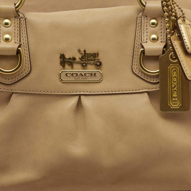 مملوكة مسبقًا Coach Beige Leather Madison Sabrina Shoulder Bag