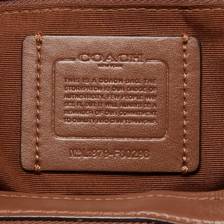 Pre Owned Coach Brown Signature Coated Canvas Hallie Shoulder Bag