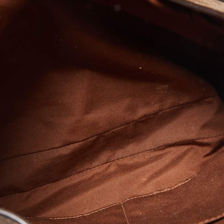 Pre Owned Coach Brown Signature Coated Canvas Hallie Shoulder Bag