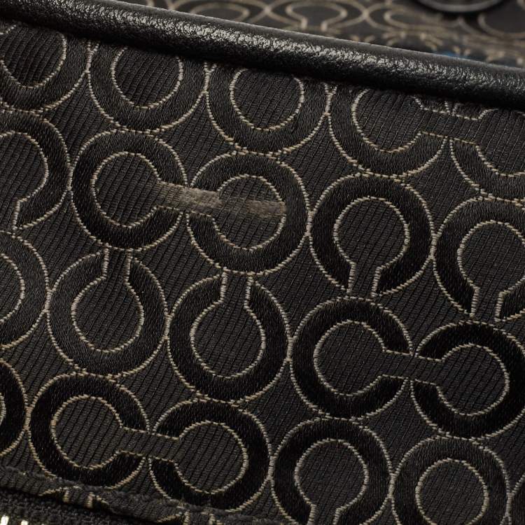 Pre Owned Coach Black Signature Canvas and Leather Madison Phoebe Shoulder Bag