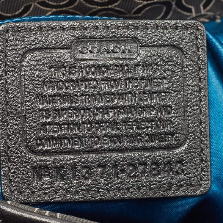Pre Owned Coach Black Signature Canvas and Leather Madison Phoebe Shoulder Bag