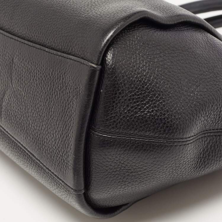 Pre Owned  Coach Black Leather Elise Zip Satchel 