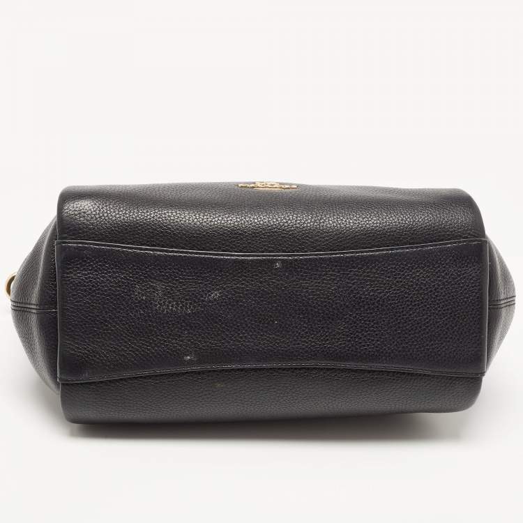 Pre Owned  Coach Black Leather Elise Zip Satchel 