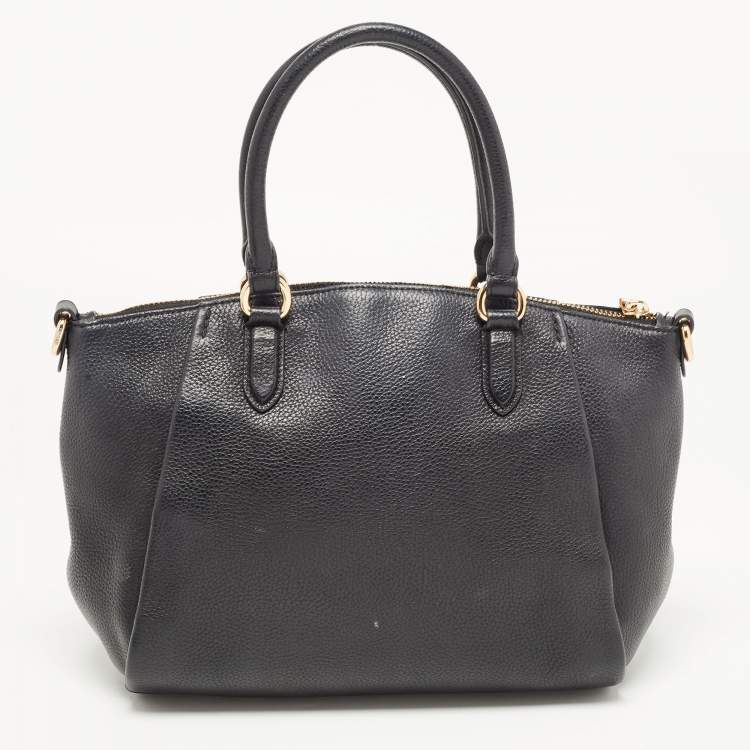 Pre Owned  Coach Black Leather Elise Zip Satchel 