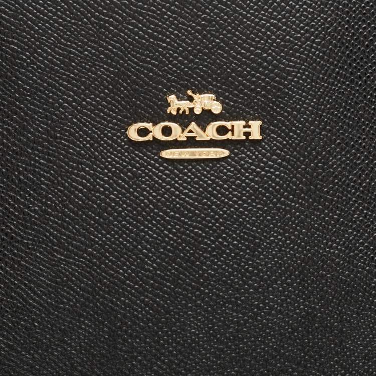 Pre Owned Coach Black Leather City Top Zip Tote