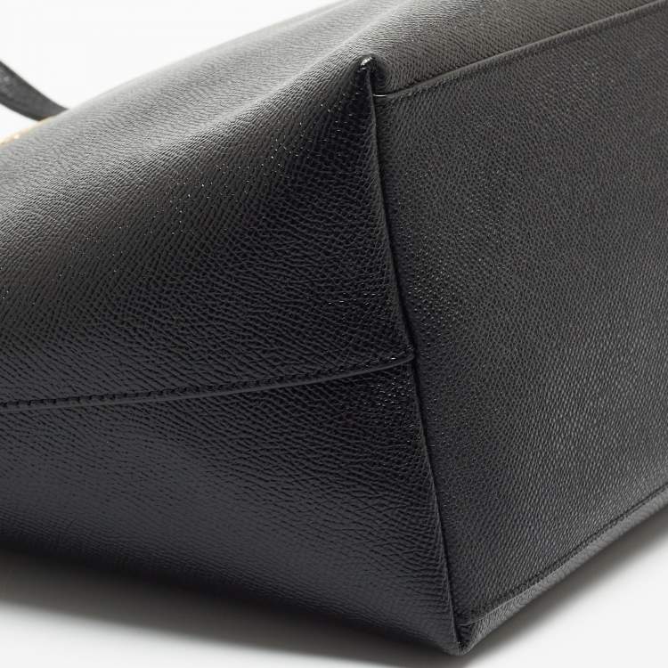 Pre Owned Coach Black Leather City Top Zip Tote