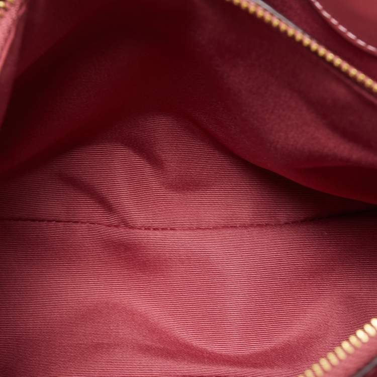 Pre Owned Coach Beige/Pink Signature Coated Canvas and Leather Mini Sage Carryall Satchel