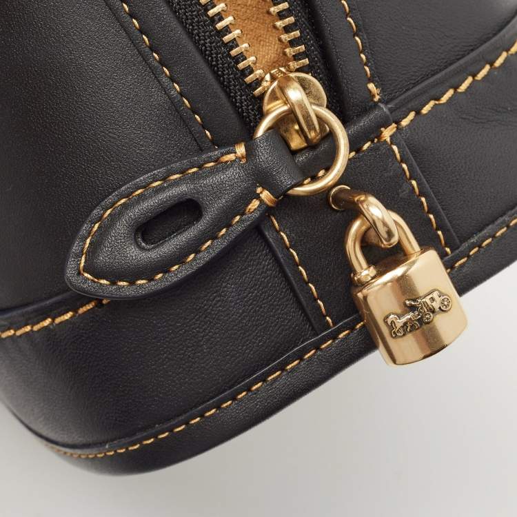 Pre Owned Coach Black Leather Revel 24 Satchel