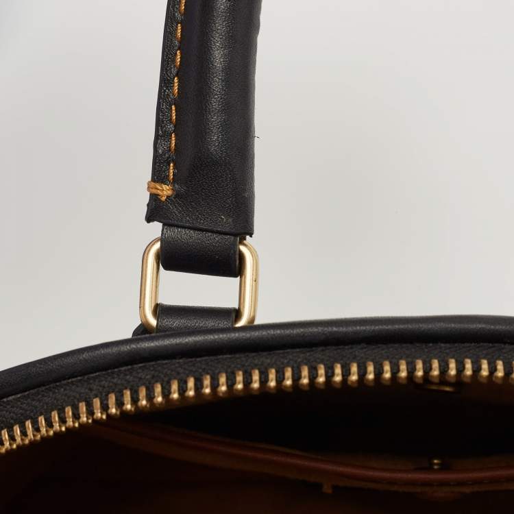 Pre Owned Coach Black Leather Revel 24 Satchel