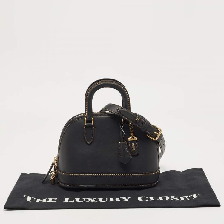 Pre Owned Coach Black Leather Revel 24 Satchel