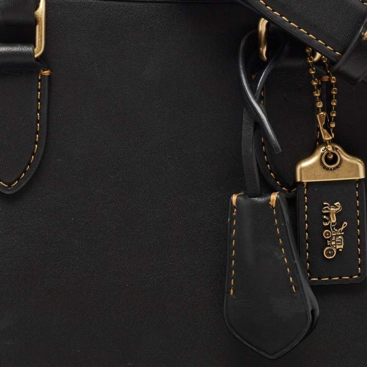 Pre Owned Coach Black Leather Revel 24 Satchel
