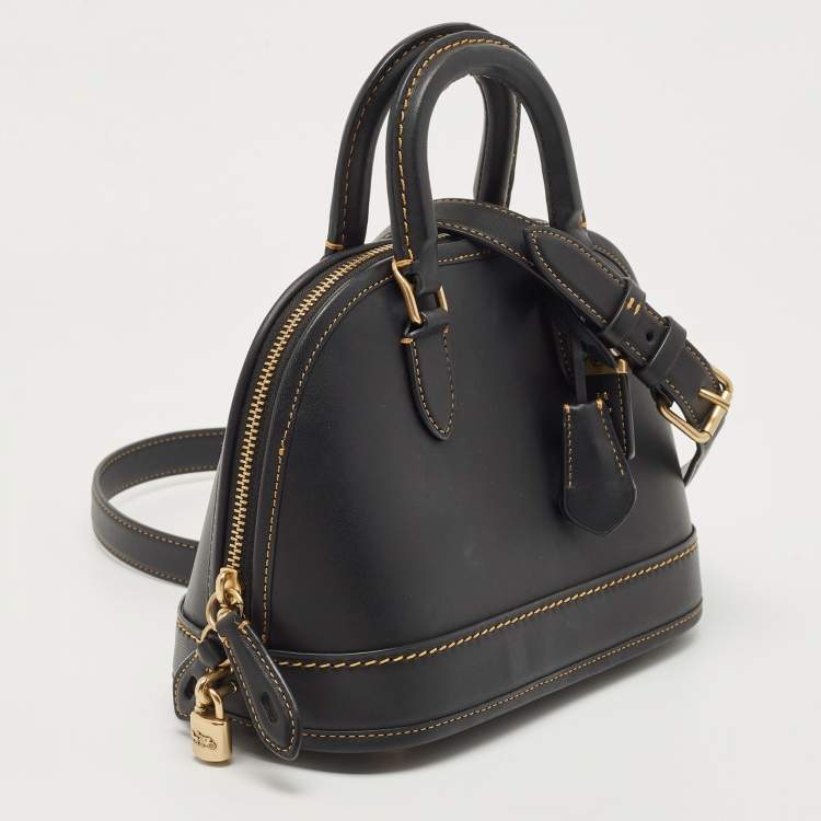 Pre Owned Coach Black Leather Revel 24 Satchel