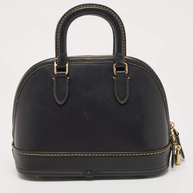 Pre Owned Coach Black Leather Revel 24 Satchel