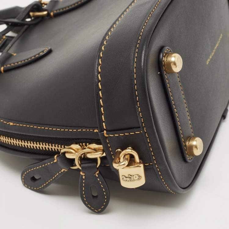 Pre Owned Coach Black Leather Revel 24 Satchel