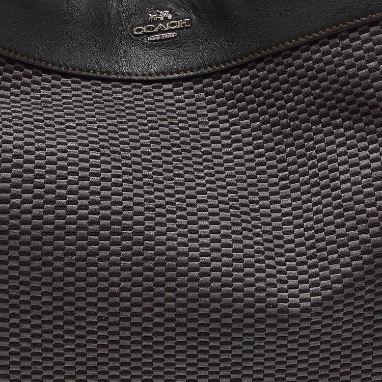 Pre Owned Coach Brown Jacquard Canvas and Leather Legacy Lexy Shoulder Bag