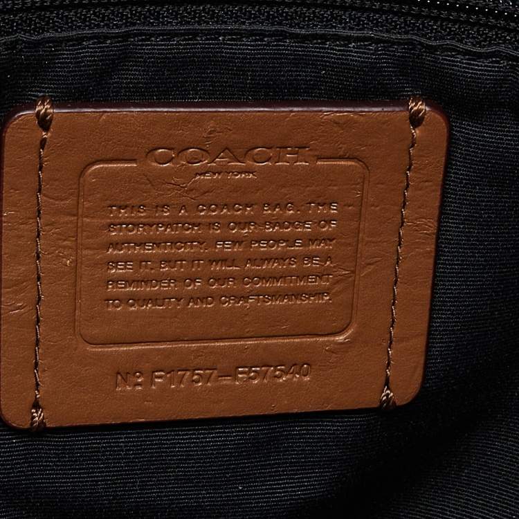 Pre Owned Coach Brown Jacquard Canvas and Leather Legacy Lexy Shoulder Bag
