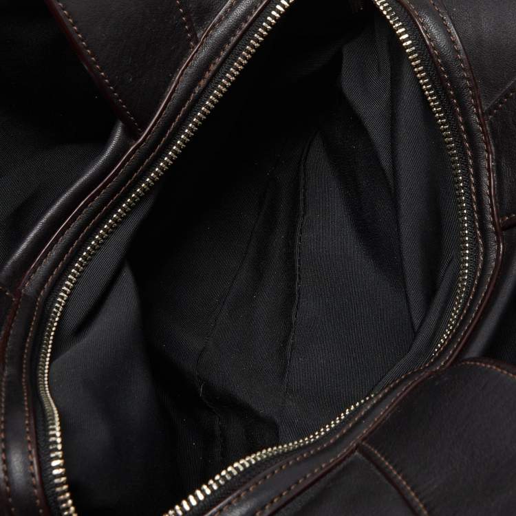Pre Owned Coach Brown Jacquard Canvas and Leather Legacy Lexy Shoulder Bag