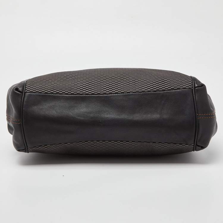 Pre Owned Coach Brown Jacquard Canvas and Leather Legacy Lexy Shoulder Bag