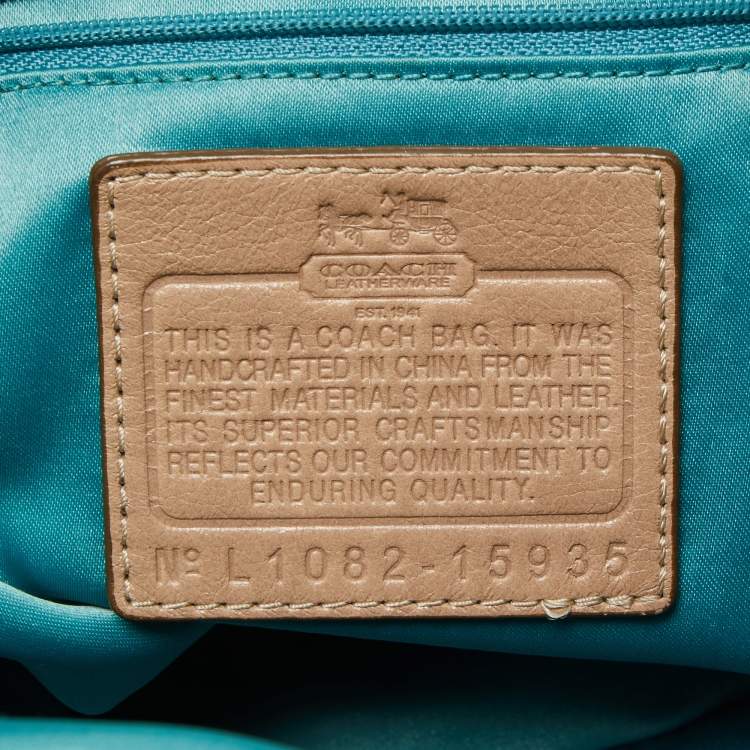 Pre Owned Coach Gold Signature Fabric and Leather Sophia Satchel