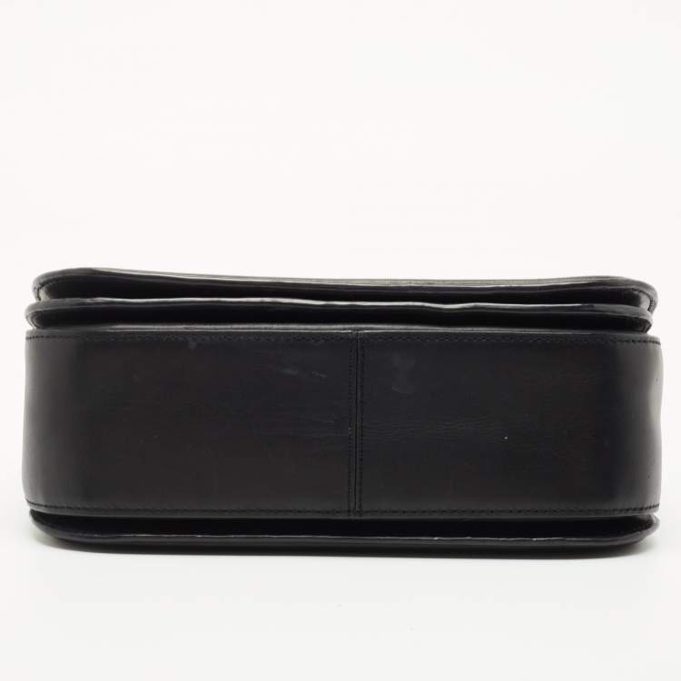 Pre Owned Coach Black Leather Swagger Flap Crossbody Bag