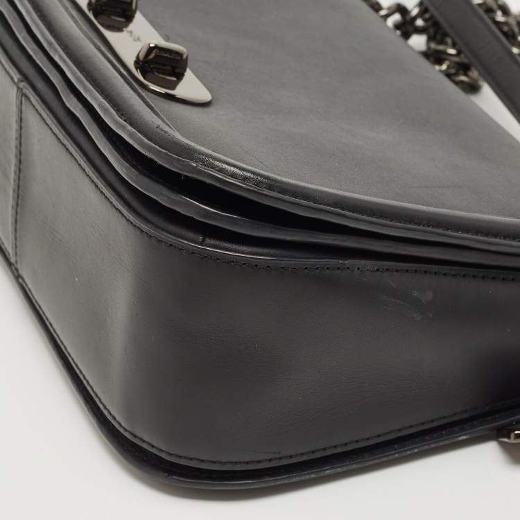 Pre Owned Coach Black Leather Swagger Flap Crossbody Bag