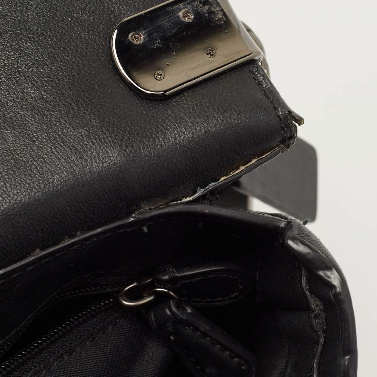 Pre Owned Coach Black Leather Swagger Flap Crossbody Bag