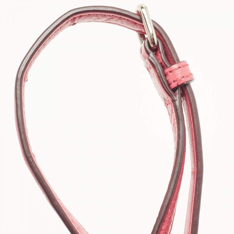 Pre Owned Coach Pink Leather Zip Crossbody Bag