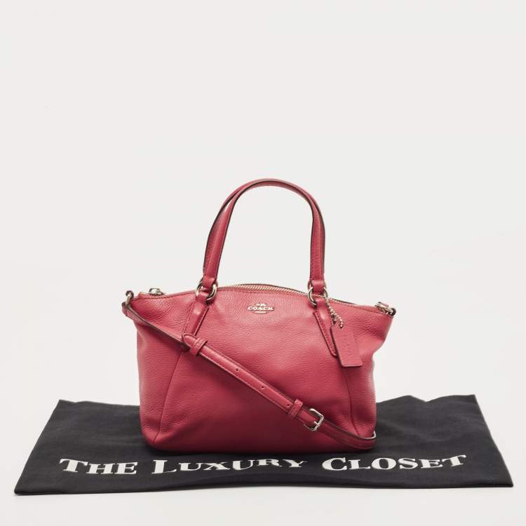 Pre Owned Coach Pink Leather Zip Crossbody Bag