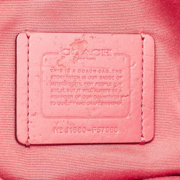 Pre Owned Coach Pink Leather Zip Crossbody Bag