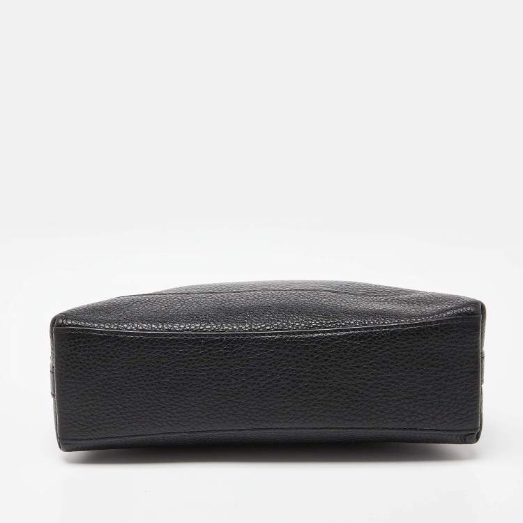 Pre Owned Coach Black Leather Dome Crossbody Bag