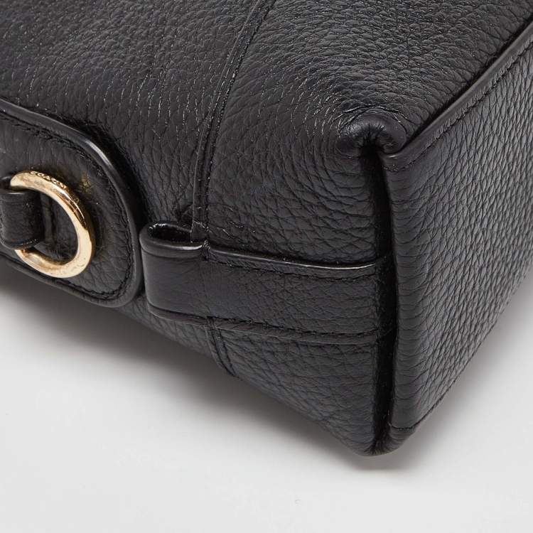 Pre Owned Coach Black Leather Dome Crossbody Bag