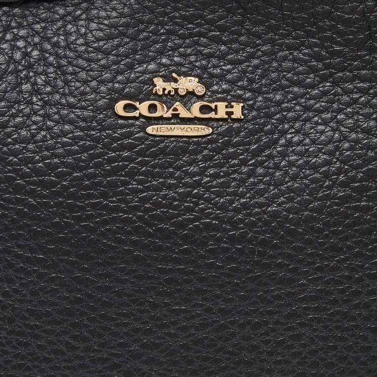 Pre Owned Coach Black Leather Dome Crossbody Bag