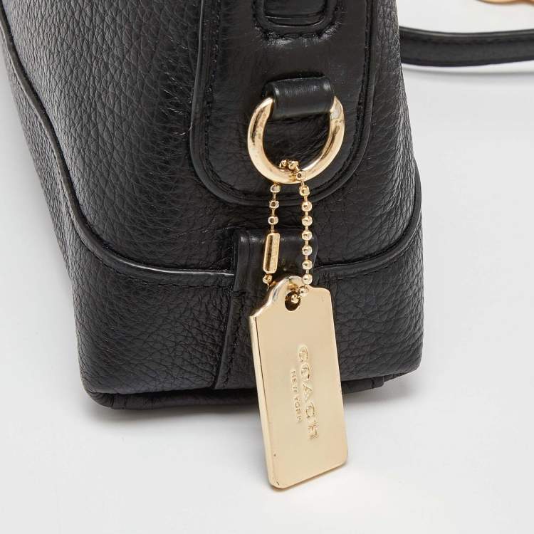 Pre Owned Coach Black Leather Dome Crossbody Bag