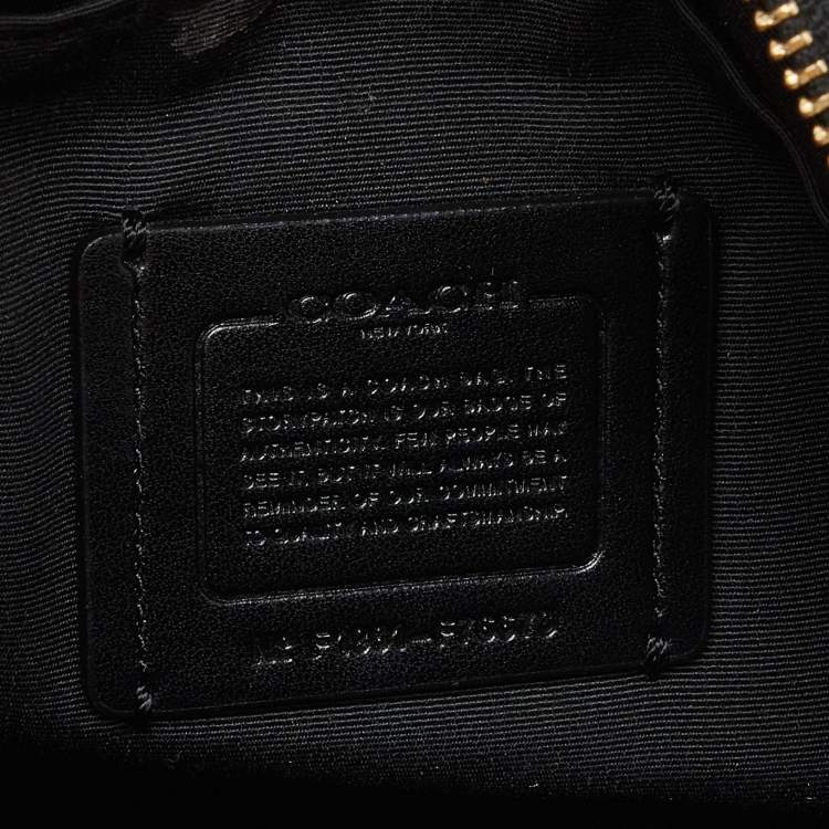 Pre Owned Coach Black Leather Dome Crossbody Bag