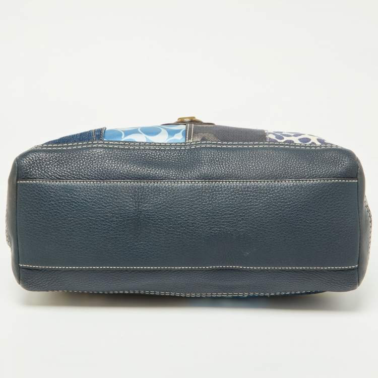 Pre Owned Coach Multicolor Denim, Fabric and Leather Patchwork Shoulder Bag