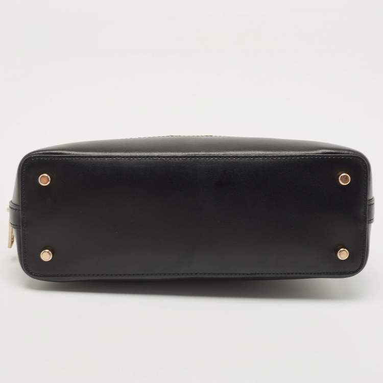 Pre Owned Coach Brown/Black Signature Coated Canvas and Leather Mini Sierra Satchel