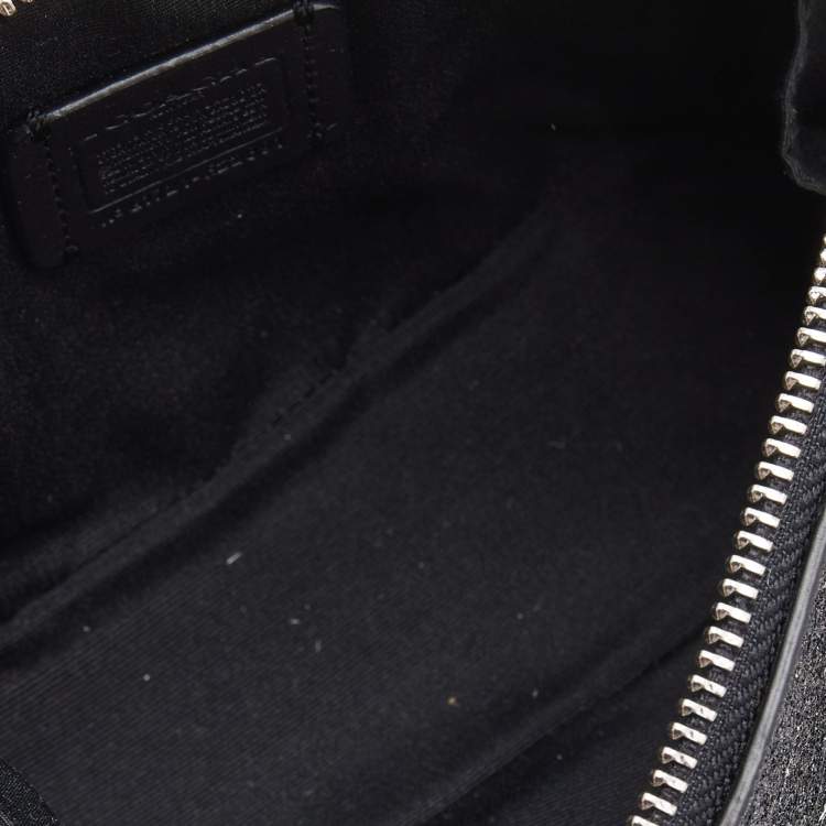 Pre Owned Coach Black Glitter Leather Mini Sierra Crossbody Bag