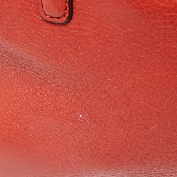 Pre Owned Coach Brick Orange Leather Madison Madeline East West Bag