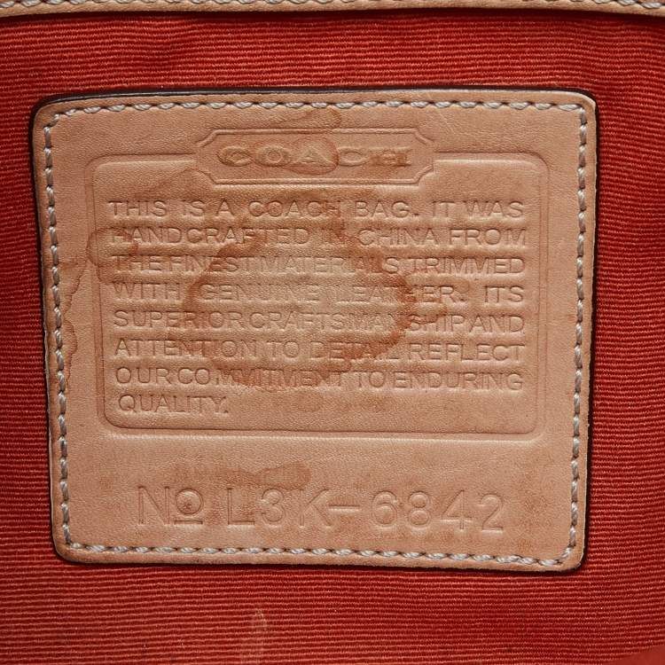 Pre Owned Coach Beige Signature Canvas and Leather Flap Crossbody Bag