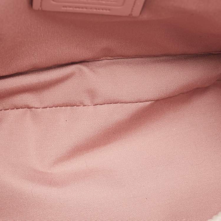 Pre Owned Coach Pink Coated Canvas and Leather Sierra Satchel