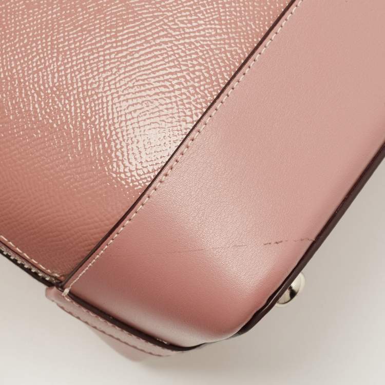 Pre Owned Coach Pink Coated Canvas and Leather Sierra Satchel