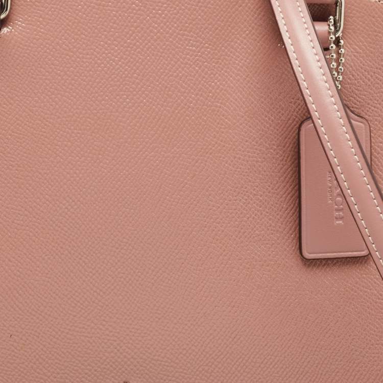 Pre Owned Coach Pink Coated Canvas and Leather Sierra Satchel